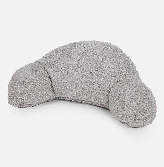 Høj Rygstøtte Læsepude til Børn - Korthåret Imiteret Pels Mellemgrå_01