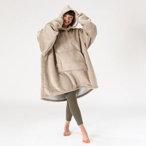 Oversized Hoodie-tæppe som Sweatshirt til Voksne - Minky Cremefarvet / Mink