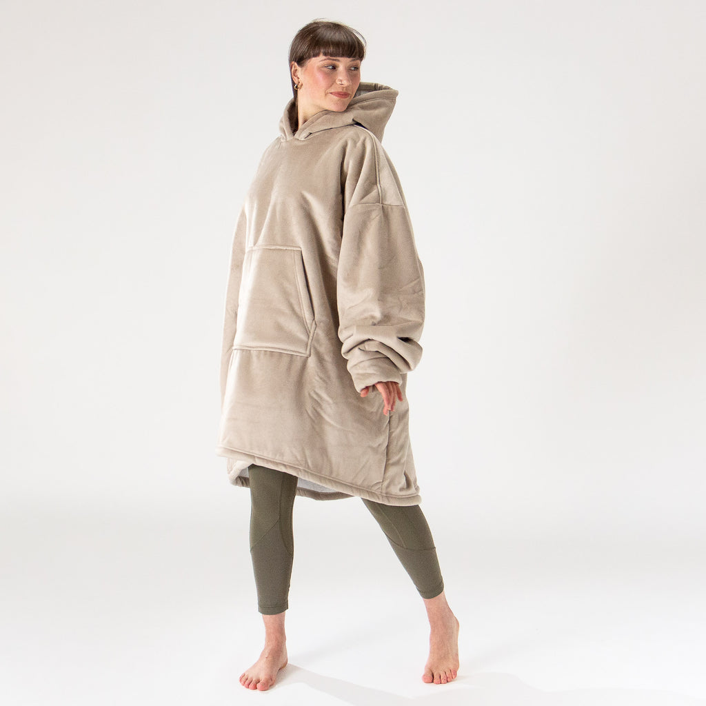 Oversized Hoodie-tæppe som Sweatshirt til Voksne - Minky Cremefarvet / Mink 04