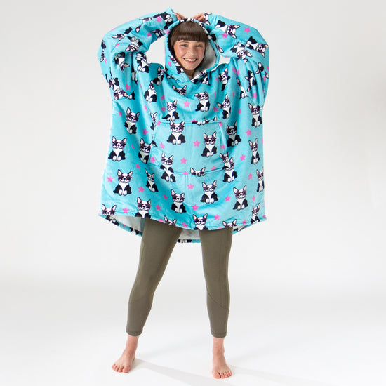 Oversized Hoodie-tæppe som Sweatshirt til Voksne - Minky Mops 01