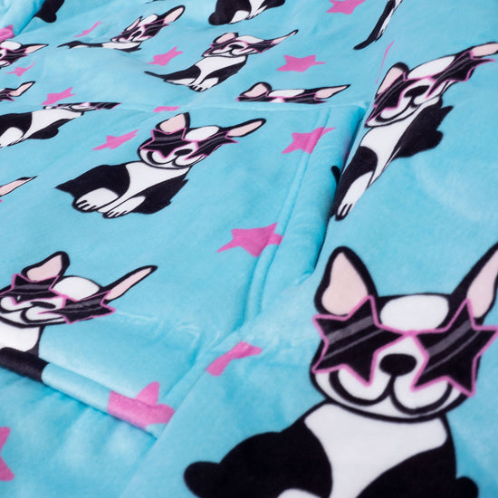 Oversized Hoodie-tæppe som Sweatshirt til Voksne - Minky Mops 05