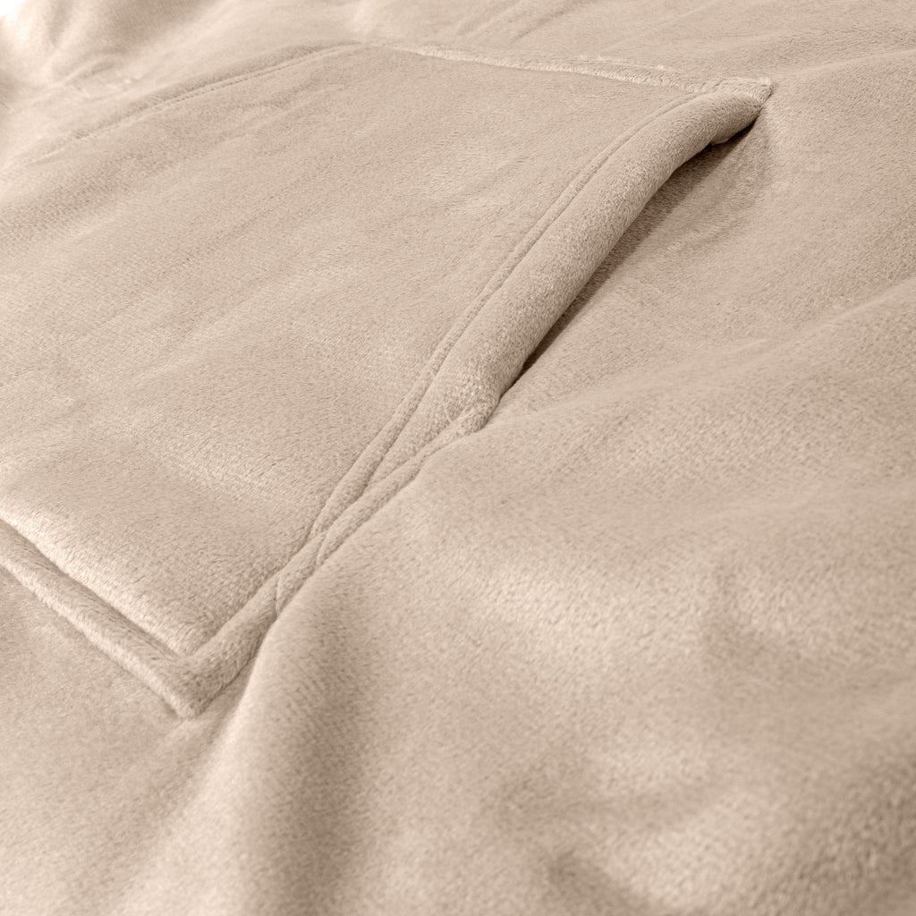Oversized Hoodie-tæppe som Sweatshirt til Børn - Minky Cremefarvet / Mink 05