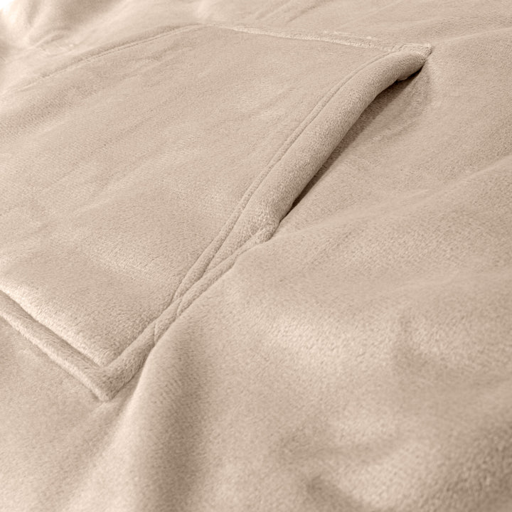 Oversized Hoodie-tæppe som Sweatshirt til Børn - Minky Cremefarvet / Mink 05