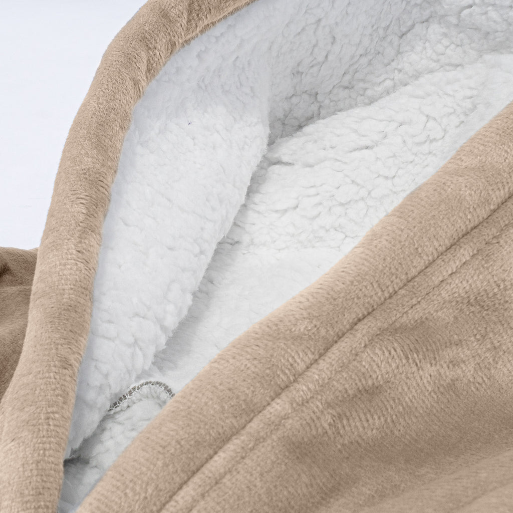 Oversized Hoodie-tæppe som Sweatshirt til Børn - Minky Cremefarvet / Mink 06