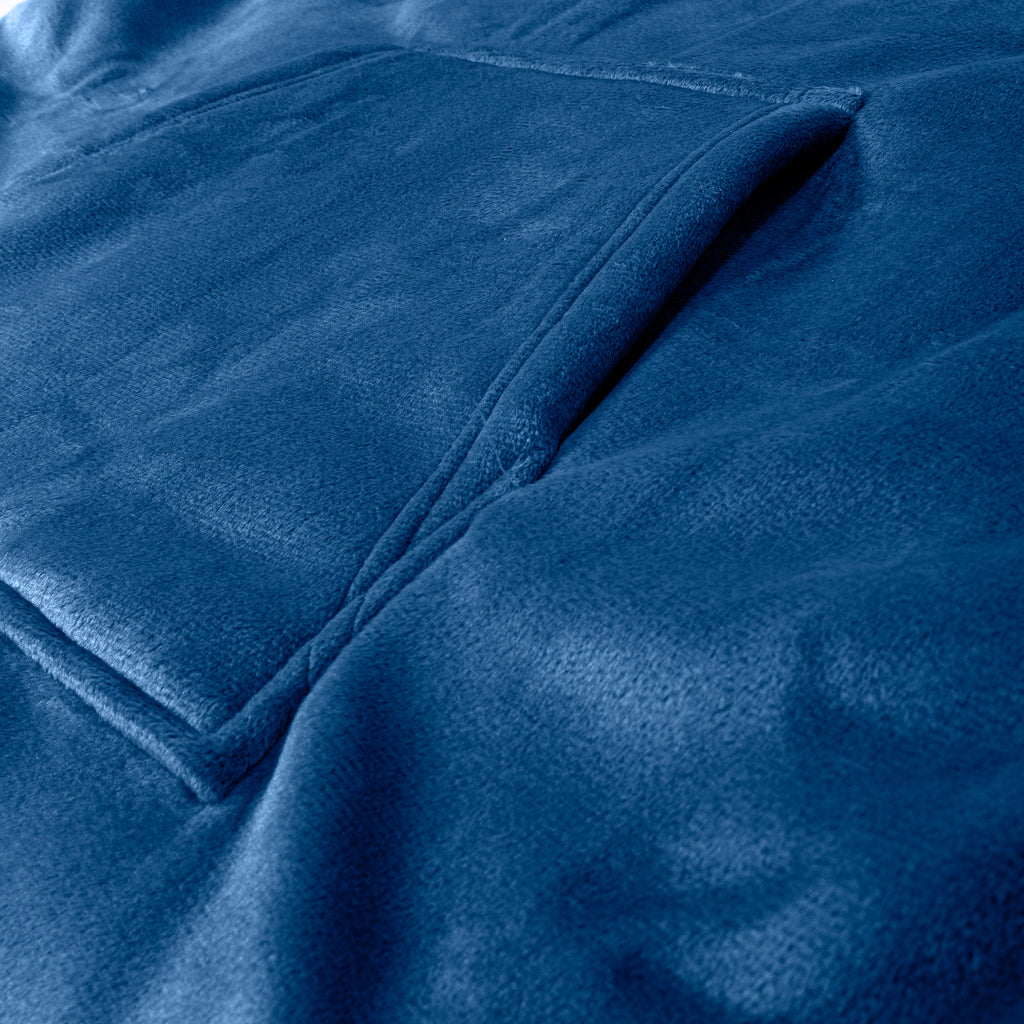 Oversized Hoodie-tæppe som Sweatshirt til Børn - Minky Mørkeblå 05