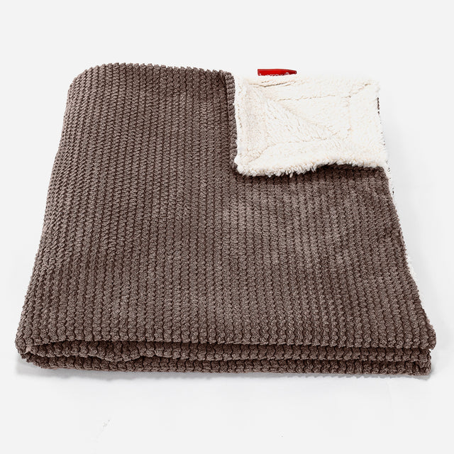 Sherpa Tæppe - Pom Pom Chokolade Brun 01