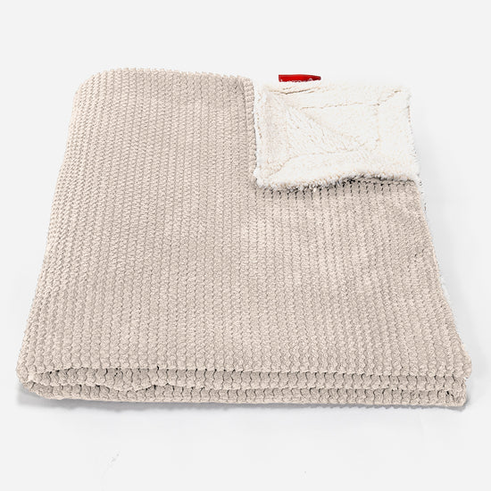 Sherpa Tæppe - Pom Pom Cremefarvet 01
