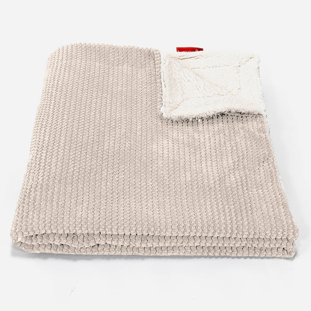 Sherpa Tæppe - Pom Pom Cremefarvet 01