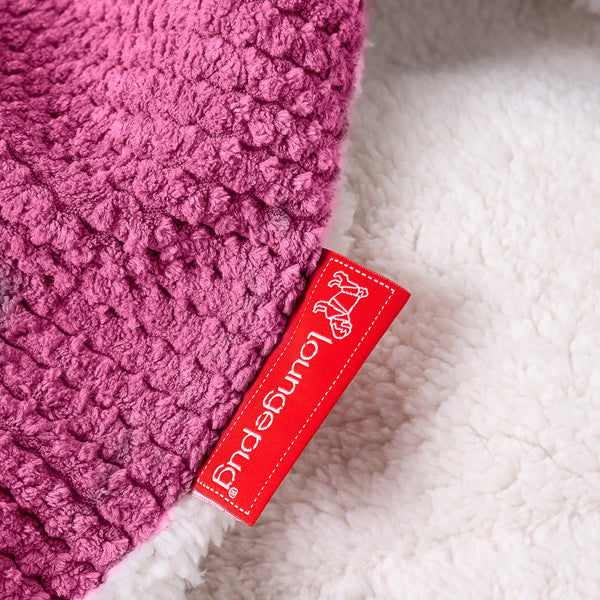 Sherpa Tæppe - Pom Pom Pink Fabric Close-up Image