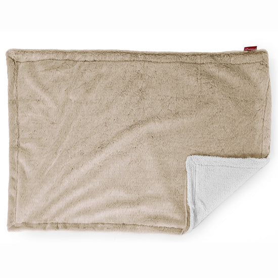 Sherpa Tæppe - Imiteret Kaninpels Gyldenbrun 03