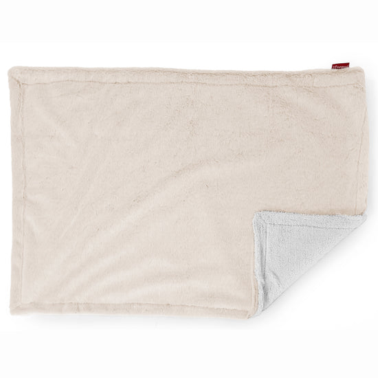 Sherpa Tæppe - Imiteret Kaninpels Hvid 03