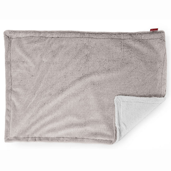 Sherpa Tæppe - Imiteret Kaninpels Lysegrå 03