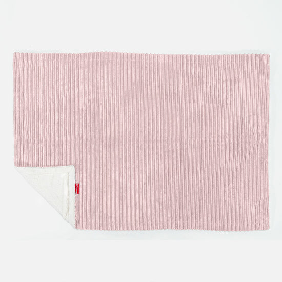 Sherpa Tæppe - Klassisk Jernbanefløjl Blush Lyserød 03