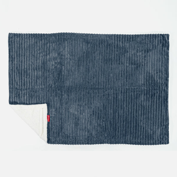 Sherpa Tæppe - Klassisk Jernbanefløjl Navy 01
