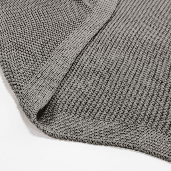 Plaid / Tæppe - Ellos Tykt strik Grå Fabric Close-up Image