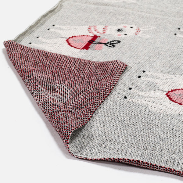Plaid / Tæppe Børn - Strikket Llama Fabric Close-up Image