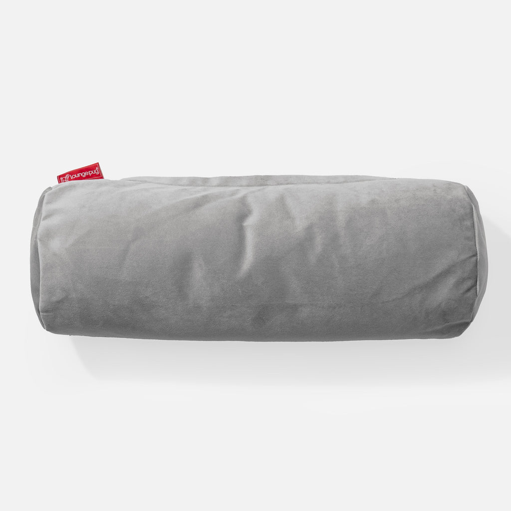 Pøllepude 20 x 55cm - Fløjl Sølv 02