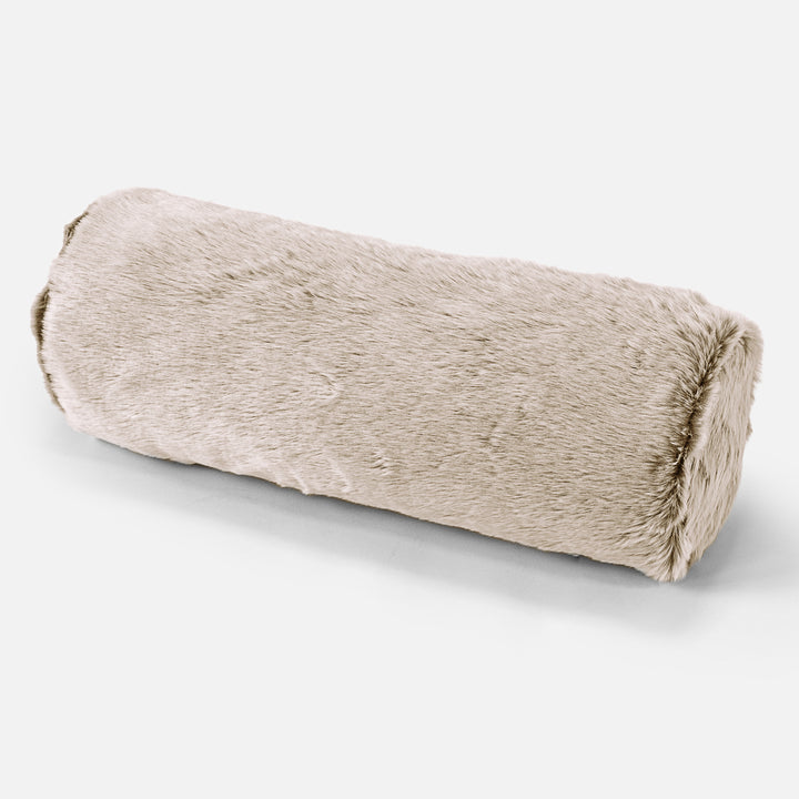 Pøllepude 20 x 55cm - Imiteret Kaninpels Gyldenbrun 01