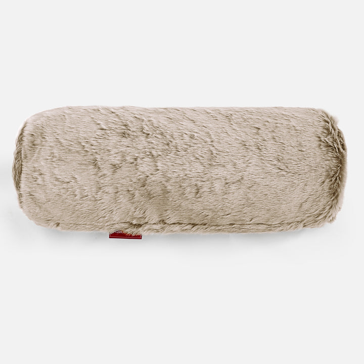 Pøllepude 20 x 55cm - Imiteret Kaninpels Gyldenbrun 02