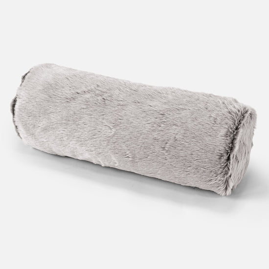 Pøllepude 20 x 55cm - Imiteret Kaninpels Lysegrå 01