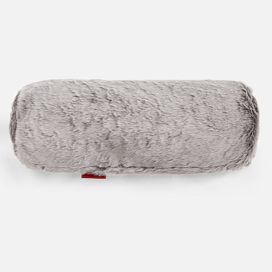 Pøllepude 20 x 55cm - Imiteret Kaninpels Lysegrå 02