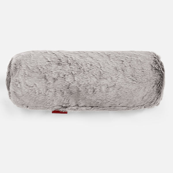 Pøllepude 20 x 55cm - Imiteret Kaninpels Lysegrå 01