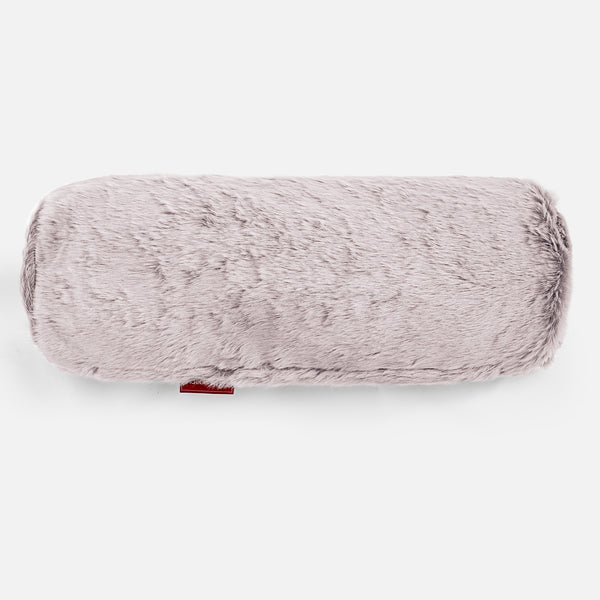 Pøllepude 20 x 55cm - Imiteret Kaninpels Støvet Lyserød 01