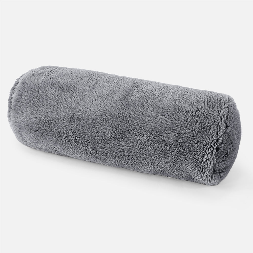 Pøllepude 20 x 55cm - Korthåret Imiteret Pels Mørkegrå 01