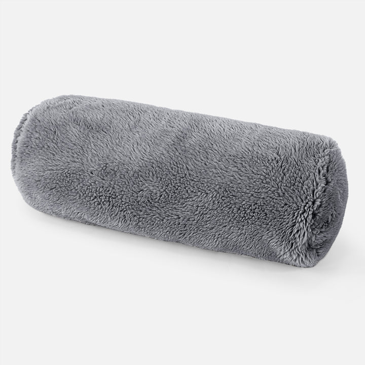 Pøllepude 20 x 55cm - Korthåret Imiteret Pels Mørkegrå 01