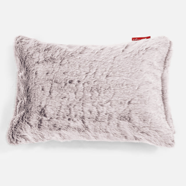 Pude 35 x 50cm - Imiteret Kaninpels Støvet Lyserød 01