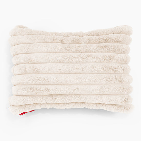 Pudebetræk 35 x 50cm - Ultraplysfløjl Cremefarvet 01