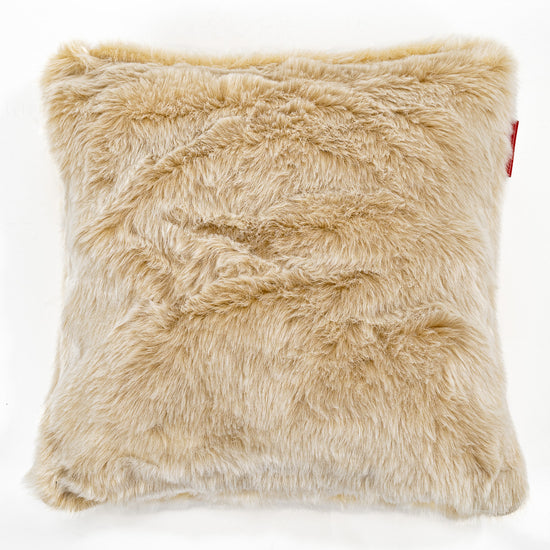 Pude 47 x 47cm - Falsk Pels Hvid 01