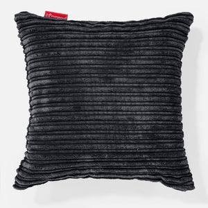 Pudebetræk 47 x 47cm - Klassisk Jernbanefløjl Sort