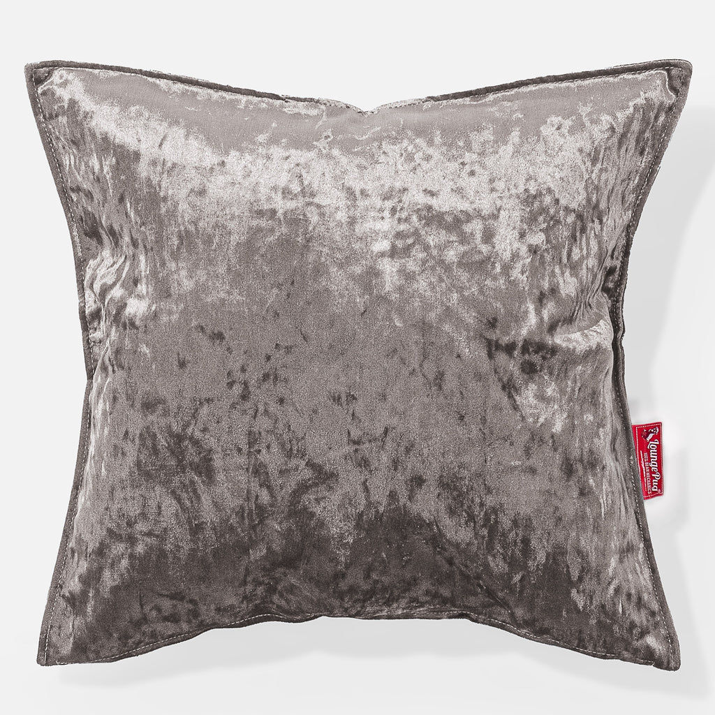 Pude 47 x 47cm - Vintage-fløjl Sølv 01