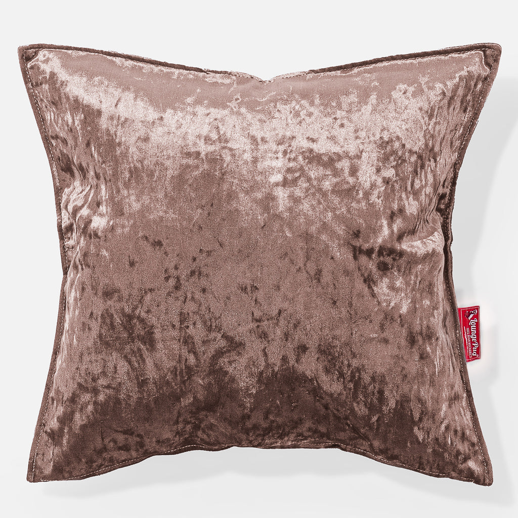 Kæmpe Pude 70 x 70cm - Vintage-fløjl  Trøffel 01