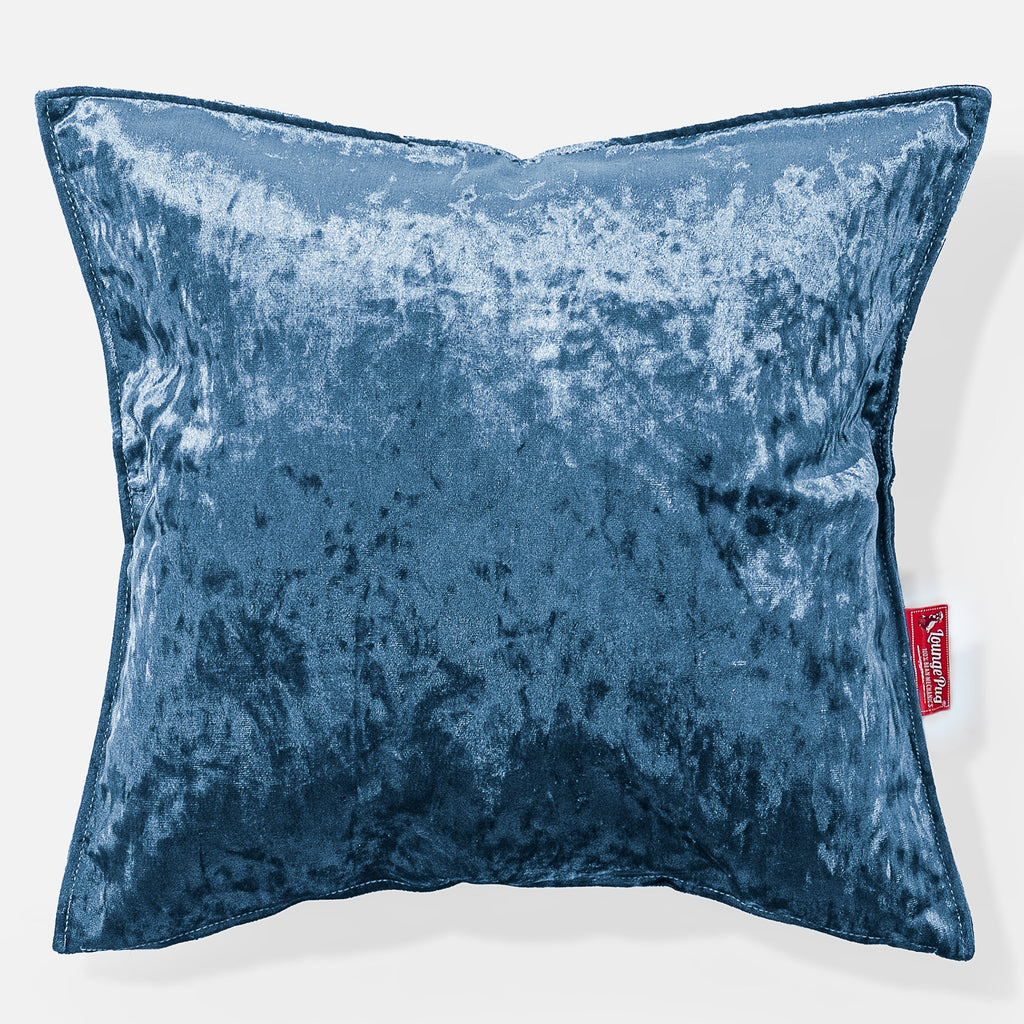 Kæmpe Pude 70 x 70cm - Vintage-fløjl  Turkis Blå 01