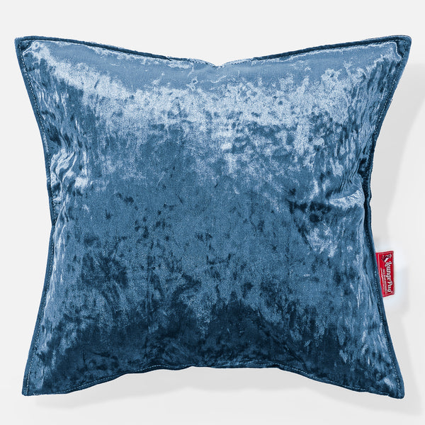 Kæmpe Pude 70 x 70cm - Vintage-fløjl  Turkis Blå 01