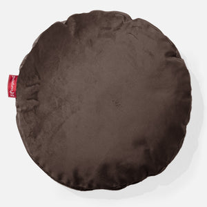 Rund Pudebetræk 50cm - Fløjl Espresso