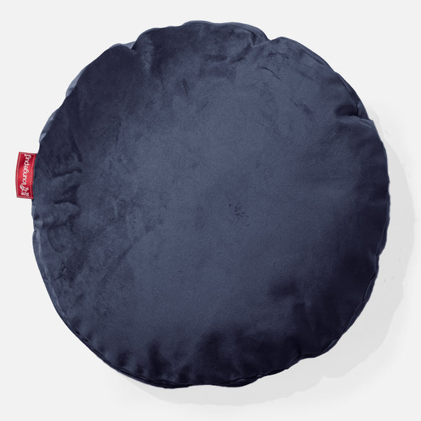 Rund Pude 50cm - Fløjl Marineblå 01