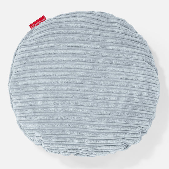 Rund Pude 50cm - Klassisk Jernbanefløjl Baby Blå 01