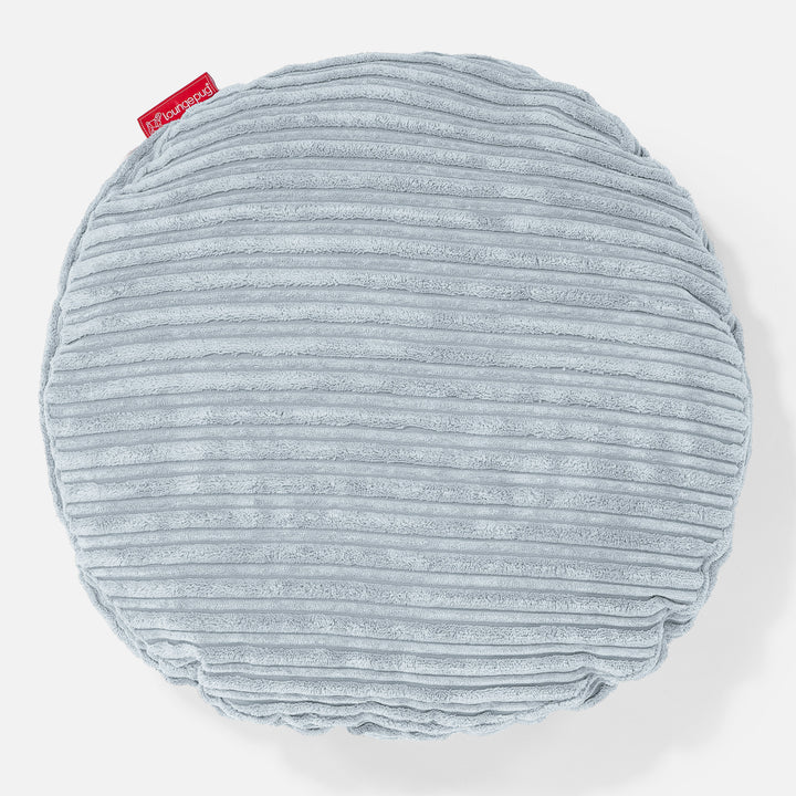 Rund Pude 50cm - Klassisk Jernbanefløjl Baby Blå 01