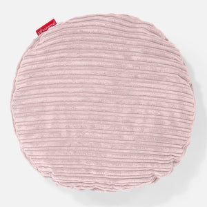 Rund Pudebetræk 50cm - Klassisk Jernbanefløjl Blush Lyserød