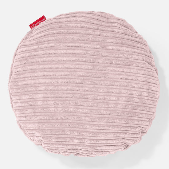 Rund Pude 50cm - Klassisk Jernbanefløjl Blush Lyserød 01