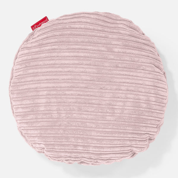 Rund Pude 50cm - Klassisk Jernbanefløjl Blush Lyserød 01