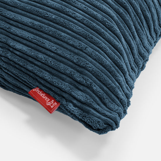 Rund Pude 50cm - Klassisk Jernbanefløjl Navy 02