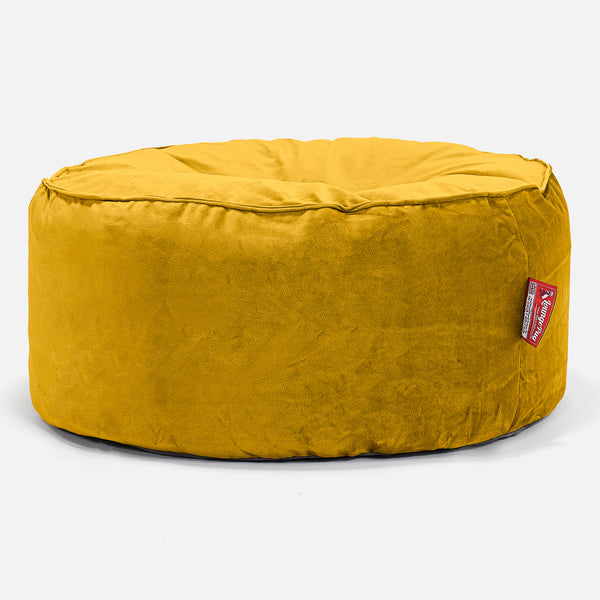 Rund Puf - Fløjl Guld 01