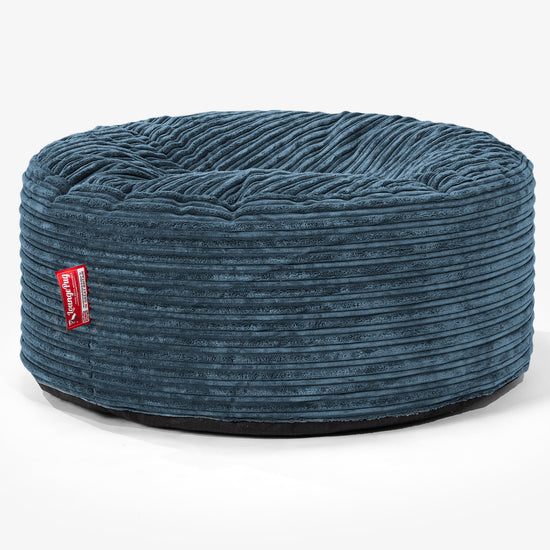 Rund Puf - Klassisk Jernbanefløjl Navy 01