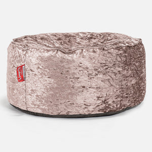 Rund Puf - Vintage-fløjl Trøffel