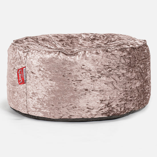 Rund Puf - Vintage-fløjl Trøffel 01