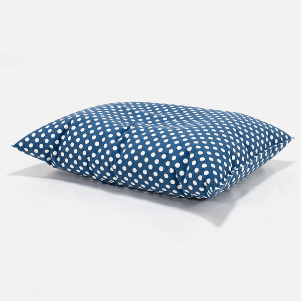 Sækkestol Pude Børn 1-6 år - Trykt Prikker Blå Fabric Close-up Image